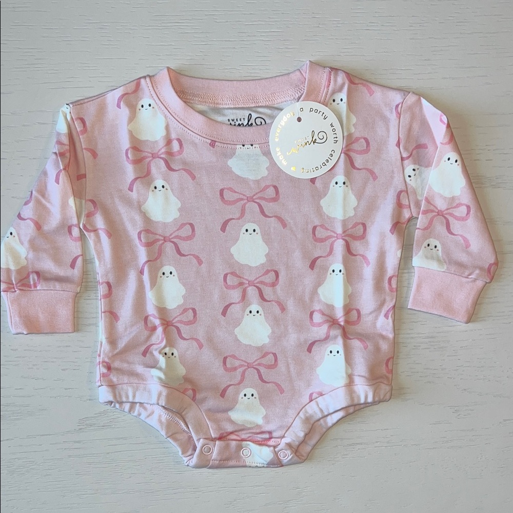 🎃 Sweet Wink Coquette Ghost Bow Romper 0-3 6-12 months